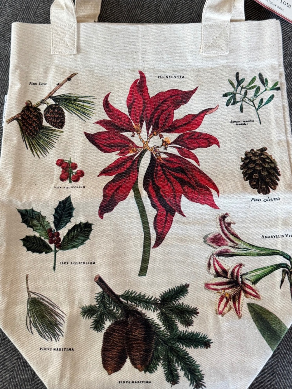 NWT, CAVALLINI, CHRISTMAS BOTANICA VINTAGE TOTE